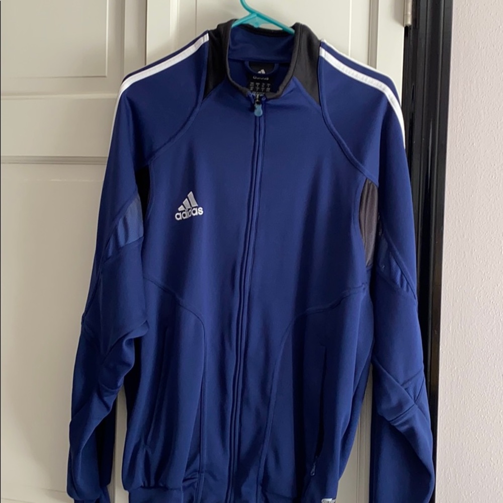 Adidas 3  stripes navy blue clima cool jacket.